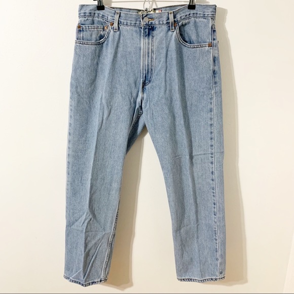 Levi’s 505 Regular Fit Light Wash Blue Denim Jeans 36x30 Five Pocket Styling - Picture 1 of 10